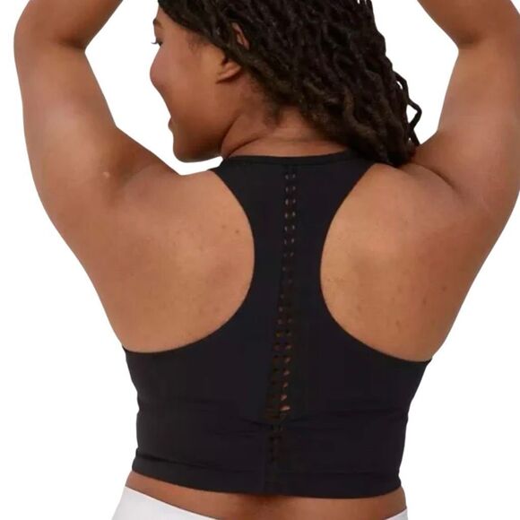 Aerie Offline Black Real Me Xtra Macrame Racerback Sports Bra - Picture 1 of 6